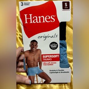 Hanes Supersoft Trunks in Light Blue - 3 Pack